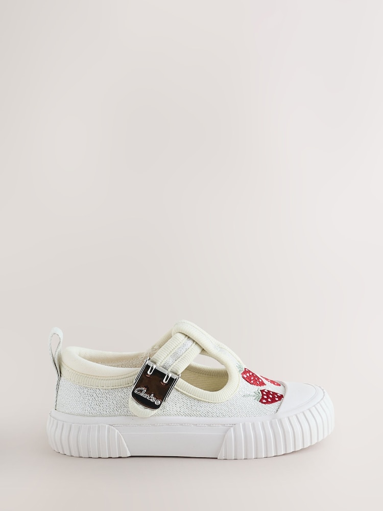 Clarks Berry Pink Standard Fit (F) Fabric Foxing Toddler Canvas Shoes - Image 2 of 5
