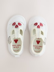 Clarks Berry Pink Standard Fit (F) Fabric Foxing Toddler Canvas Shoes - Image 3 of 5