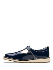 Clarks Navy Standard Fit (F) Leather Joyful Skip Kids Shoes - Image 2 of 7