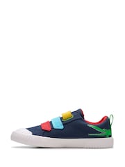 Clarks Navy Kids Canvas Foxing Ace Shoes - Image 2 of 8