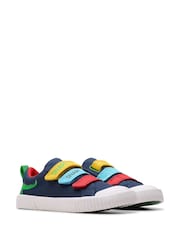Clarks Navy Kids Canvas Foxing Ace Shoes - Image 4 of 8