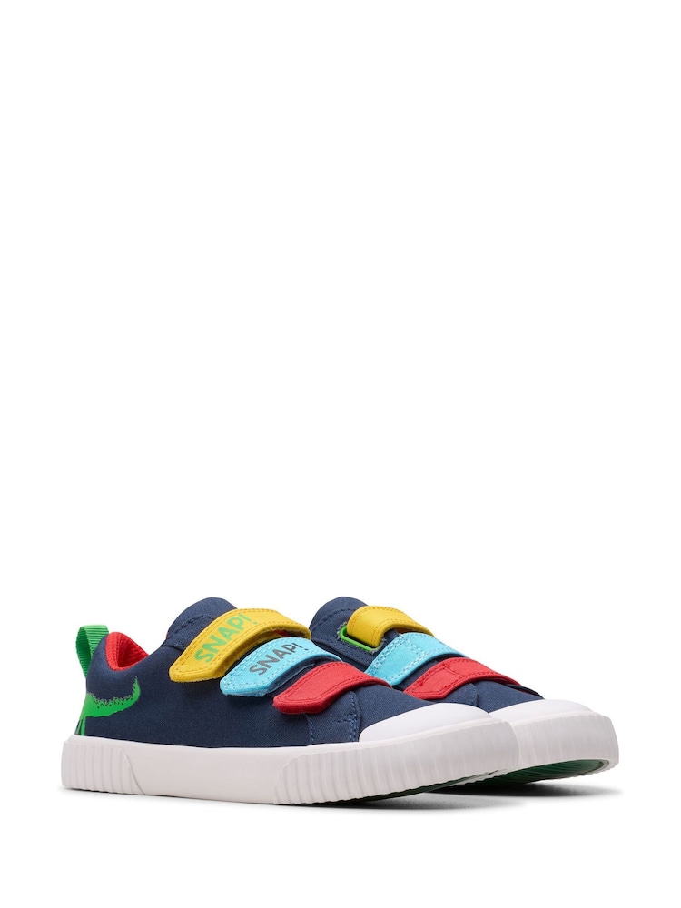 Clarks Navy Kids Canvas Foxing Ace Shoes - Image 4 of 8