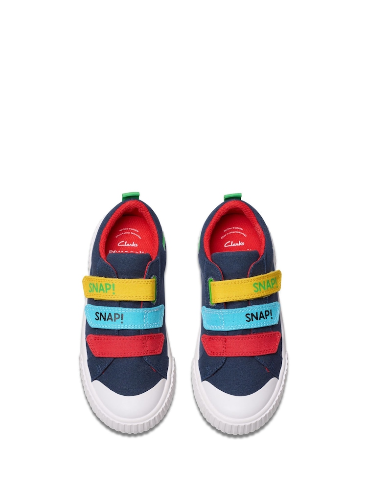 Clarks Navy Kids Canvas Foxing Ace Shoes - Image 6 of 8