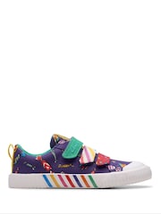 Clarks Navy CanvasRoald Dahl Foxing Mix Kids Canvas Shoes - Imagen 1 de 7