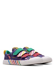 Clarks Navy CanvasRoald Dahl Foxing Mix Kids Canvas Shoes - Imagen 3 de 7