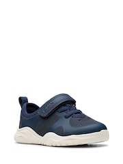 Clarks Navy Standard Fit (F) Toddler Wide Fit Feather Ath Trainers - Image 3 of 7