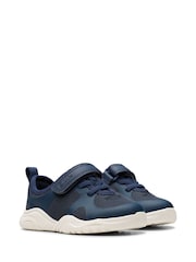 Clarks Navy Standard Fit (F) Toddler Wide Fit Feather Ath Trainers - Image 4 of 7