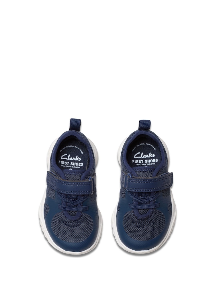 Clarks Navy Standard Fit (F) Toddler Wide Fit Feather Ath Trainers - Image 5 of 7