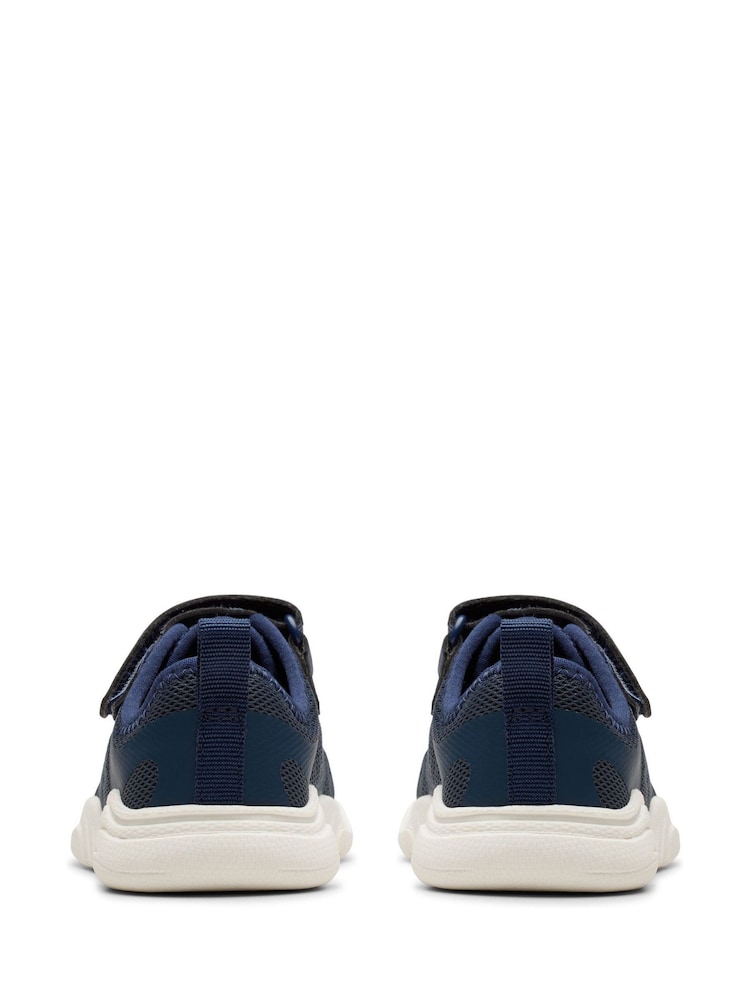 Clarks Navy Standard Fit (F) Toddler Wide Fit Feather Ath Trainers - Image 6 of 7