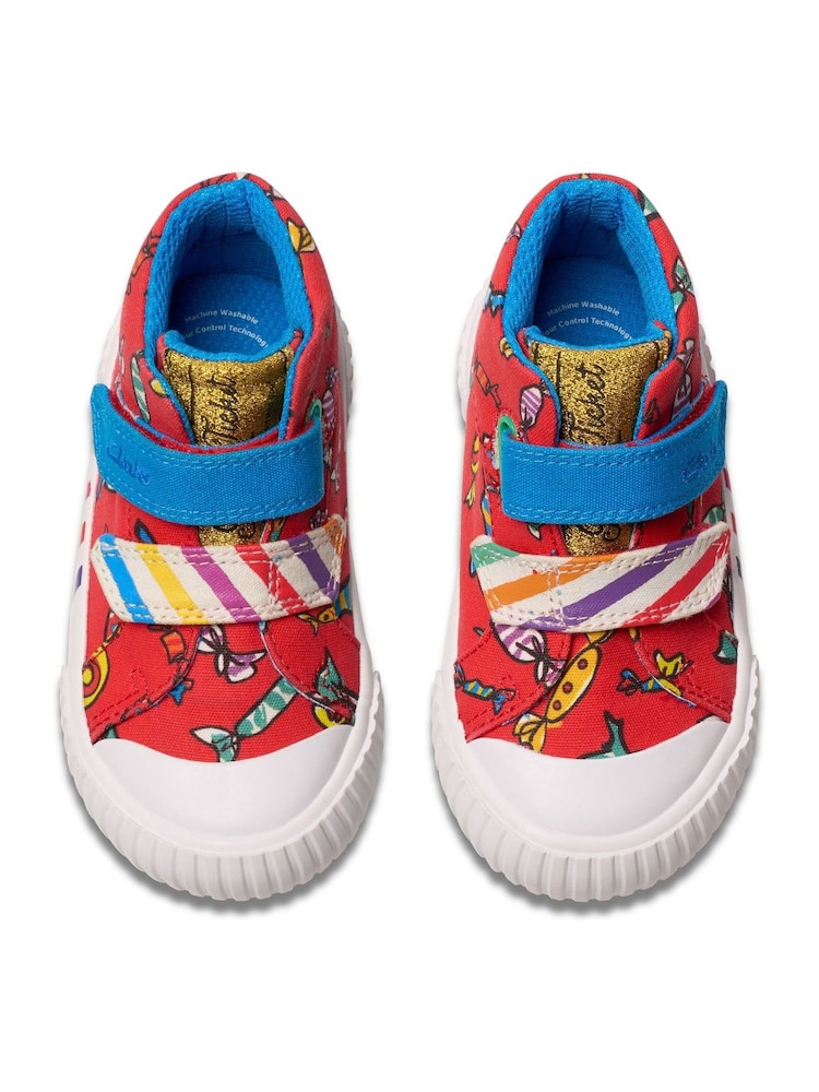 Clarks Red Canvas Roald Dahl Foxing Hi Toddler Canvas - Image 6 of 8