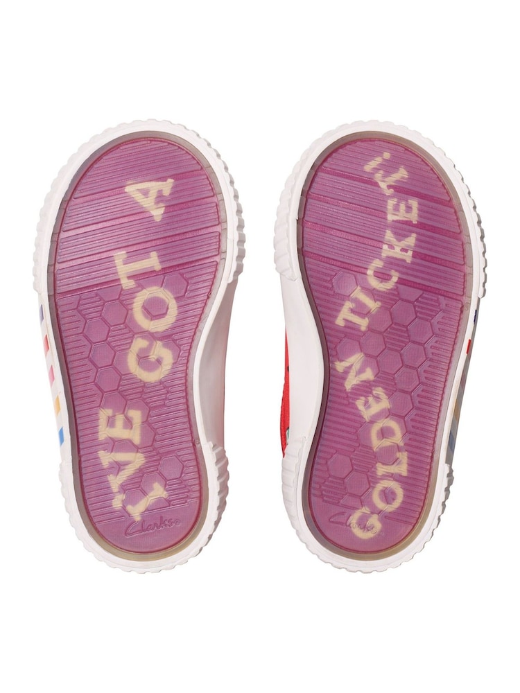 Clarks Red Canvas Roald Dahl Foxing Hi Toddler Canvas - Image 7 of 8