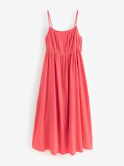 Pink Linen Crochet Maxi Dress - Image 1 of 1