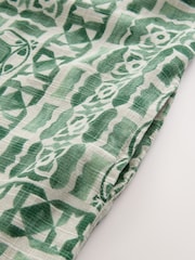 Green All-Over Printed Linen Tie Neck Dress - Image 3 of 3