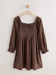 Brown Linen Smock Dress - Image 1 of 3