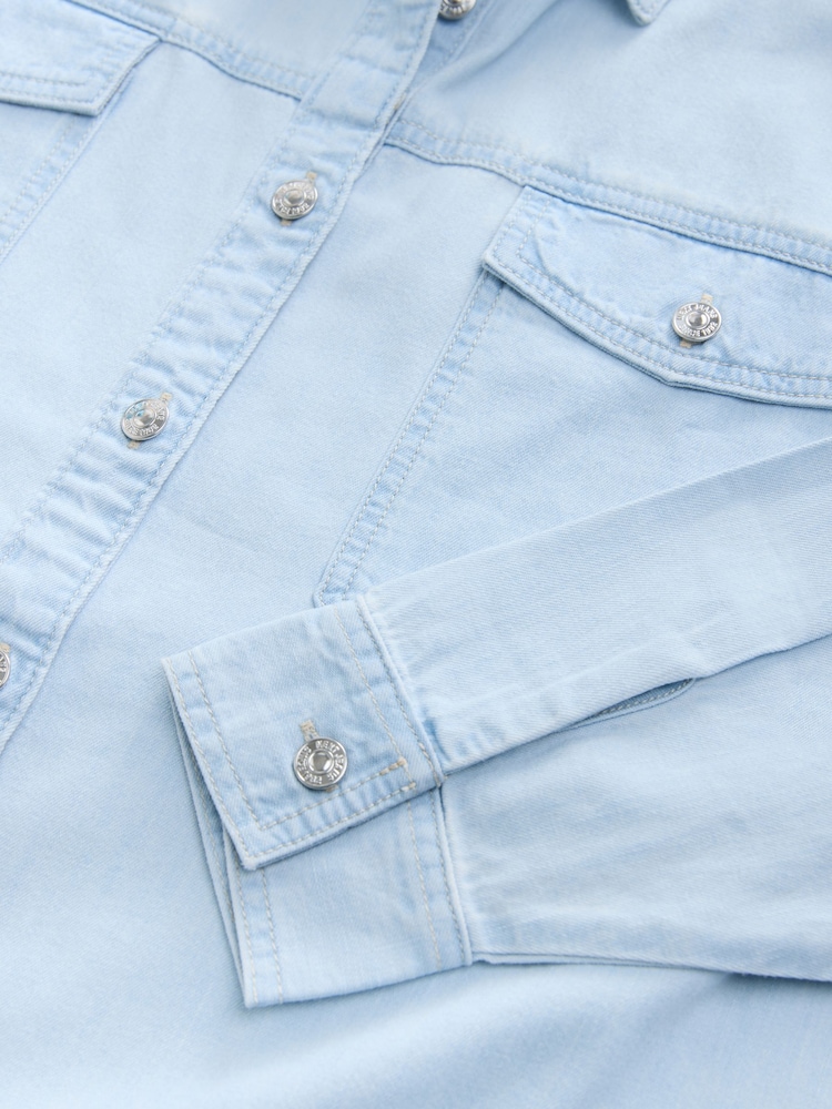 Denim Bleach Wash 100% Cotton Bleach Wash Denim Shorts - Image 2 of 3