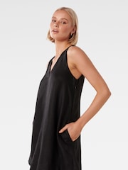 Forever New Black Pure Linen Tottie Mini Swing Dress - Image 4 of 5