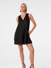 Forever New Black Pure Linen Tottie Mini Swing Dress - Image 5 of 5