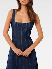 Forever New Blue 100% Cotton Amelia Denim Dress - Image 3 of 4