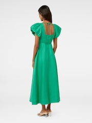 Forever New Green Pure Linen June Petite Ruched Midi Dress - Image 2 of 3