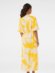 Forever New Yellow Loren Petite Puff Sleeve Midi Dress - Image 2 of 4