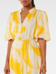 Forever New Yellow Loren Petite Puff Sleeve Midi Dress - Image 3 of 4