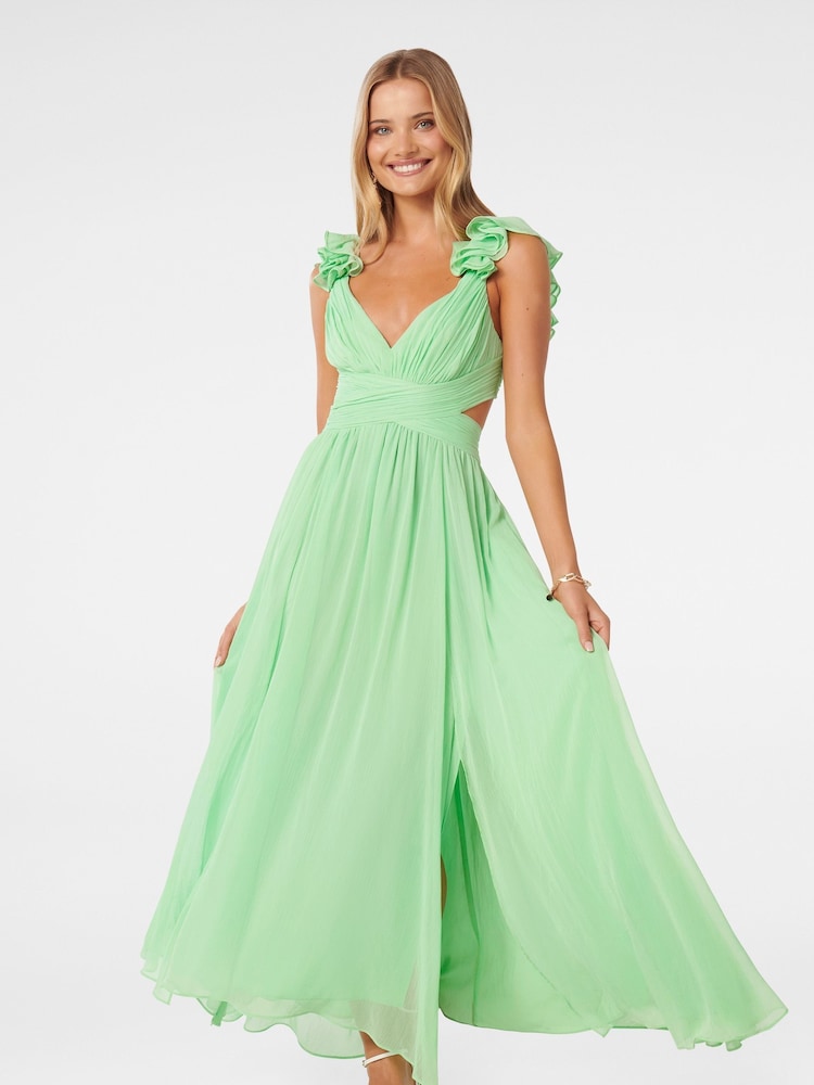 Grün - Forever New Selena Maxikleid mit gerüschten Schultern - Bild 1 von 4 Grün - Forever New Selena Maxikleid mit gerüschten Schultern - Bild 1 von 4