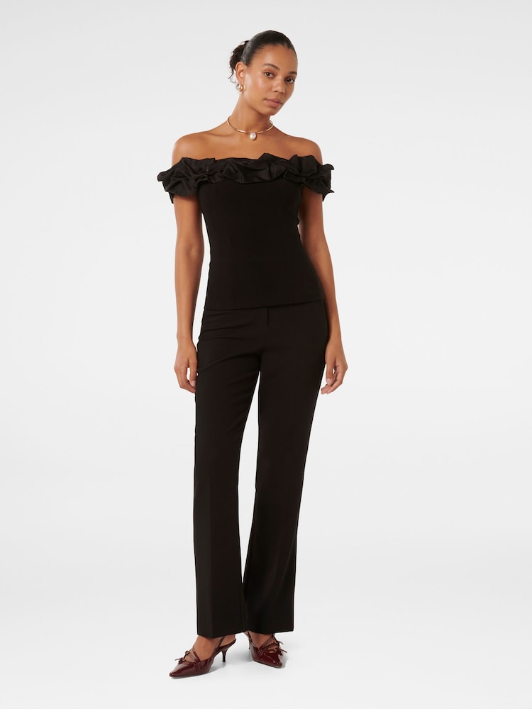 Forever New Black Stephanie Ruffle Crepe Bustier Top - Image 5 of 5 Forever New Black Stephanie Ruffle Crepe Bustier Top - Image 5 of 5