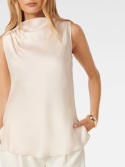 Forever New Cream Sallie Satin Cowl Tank Top - Image 3 of 5
