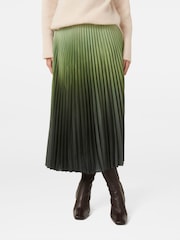 Forever New Green Evangeline Satin Pleated Maxi Skirt - Image 1 of 5