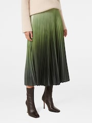 Forever New Green Evangeline Satin Pleated Maxi Skirt - Image 4 of 5