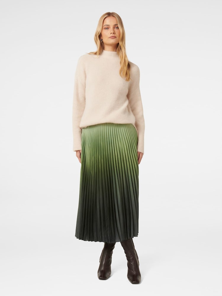 Forever New Green Evangeline Satin Pleated Maxi Skirt - Image 5 of 5