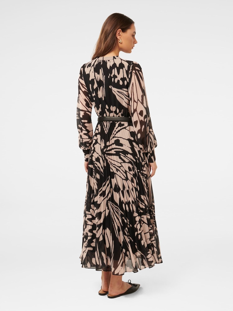 Forever New Black Saskia Pleat Wrap Midi Dress - Image 2 of 4