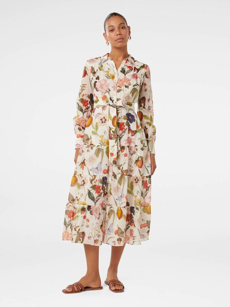 Forever New White Sylvie Tiered Shirt Midi Dress - Image 6 of 6