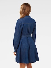 Forever New Blue Colette Cotton/Linen Mix Denim Shirt Dress - Image 2 of 5
