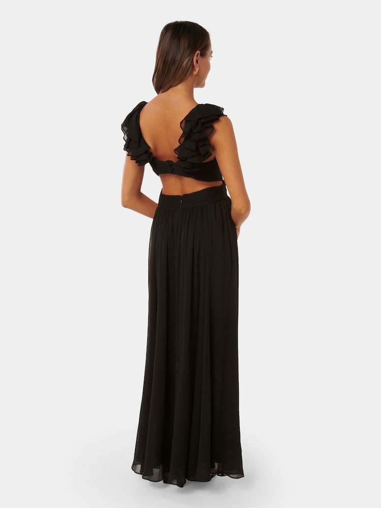 Forever New Black Selena Petite Ruffle Maxi Dress - Image 2 of 4 Forever New Black Selena Petite Ruffle Maxi Dress - Image 2 of 4