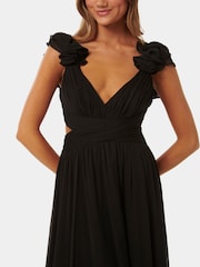 Forever New Black Selena Petite Ruffle Maxi Dress - Image 3 of 4