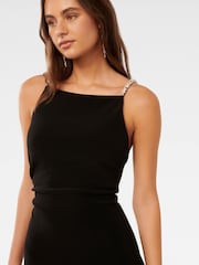 Forever New Black Andrea Embellished Back Midi Dress - Image 3 of 4