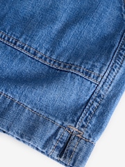 Mid Blue Denim 100% Cotton Denim Front Pocket Shorts - Image 3 of 3