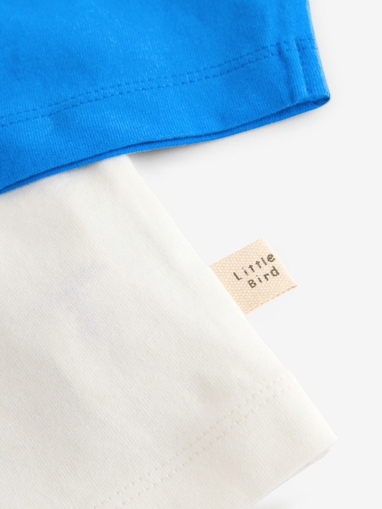 Little Bird by Jools Oliver Blue 100% Cotton Long Sleeve Colourful T-Shirt - Image 4 of 7