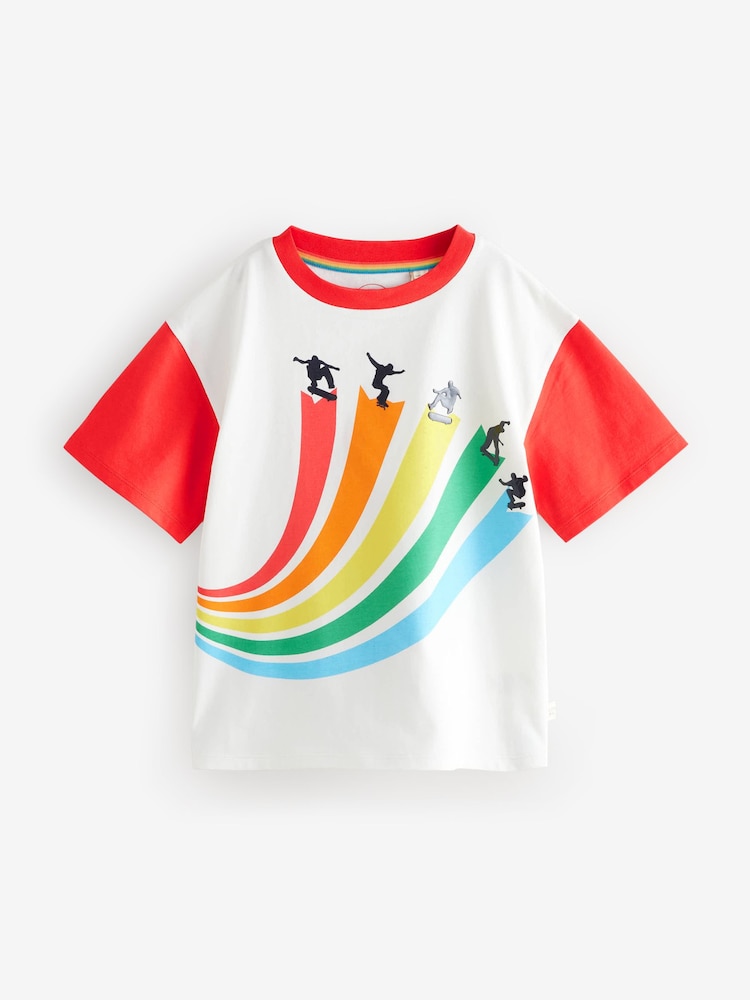 Little Bird by Jools Oliver Red Oversized Short Sleeve T-Shirt - Image 1 of 6