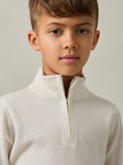 Sneeuw - Reiss Blackhall Merino Wool Quarter Zip Jumper - Image 3 of 4