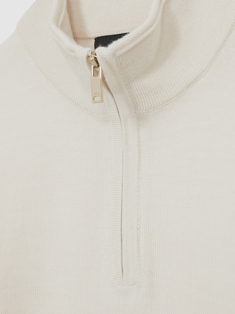 Sneeuw - Reiss Blackhall Merino Wool Quarter Zip Jumper - Image 4 of 4