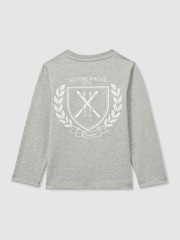 Reiss Soft Grey Melange Emery Cotton-blend Alpine Races T-Shirt - Image 2 of 3
