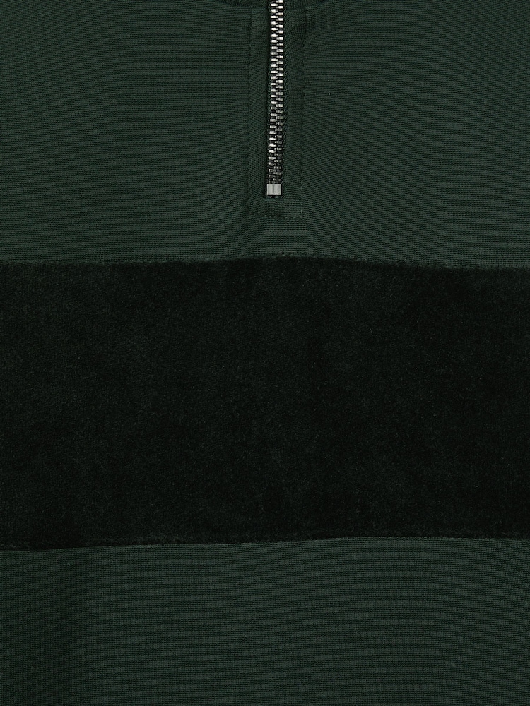 Reiss Emerald Green Selin 3-9 yrs Slim Fit Half-Zip Funnel Neck Velour Sweatshirt - Image 4 of 4