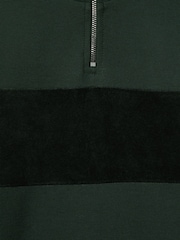 Verde esmeralda - Reiss Selin Slim Fit Half-Zip Funnel Neck Velour Sweatshirt - Imagen 4 de 4