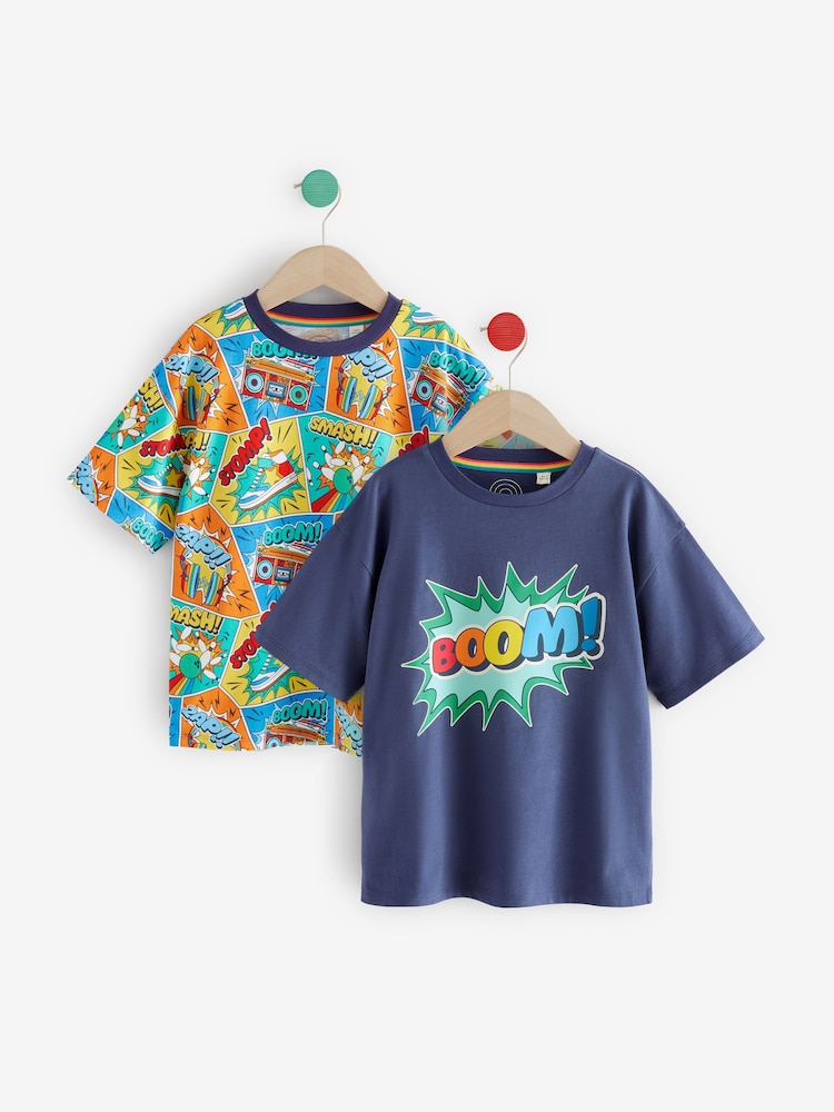 Multicolor - Little Bird by Jools Oliver Short Sleeve Colourful T-Shirts 2 Pack - Imagen 1 de 8