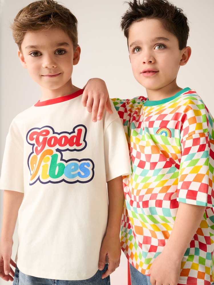 Little Bird by Jools Oliver Red/Blue Short Sleeve 100% Cotton T-Shirts 2 Pack - Image 4 of 7