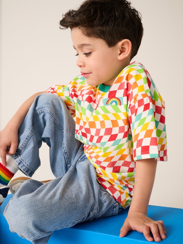Little Bird by Jools Oliver Red/Blue Short Sleeve 100% Cotton T-Shirts 2 Pack - Image 5 of 7