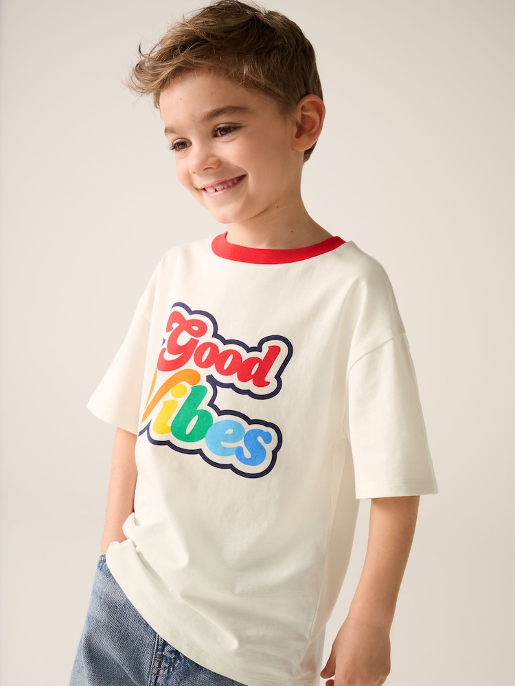 Little Bird by Jools Oliver Red/Blue Short Sleeve 100% Cotton T-Shirts 2 Pack - Image 6 of 7