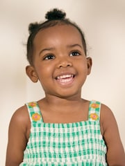 Green Gingham 100% Cotton Playsuit (3mths-7yrs) - Image 2 of 8